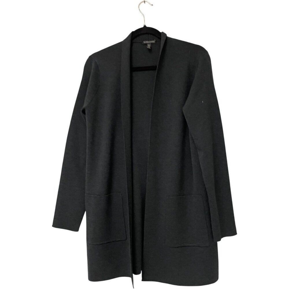 Eileen Fisher Womens Wool Jacket Cardigan Sweater Size PM Gray Open Front NWOT